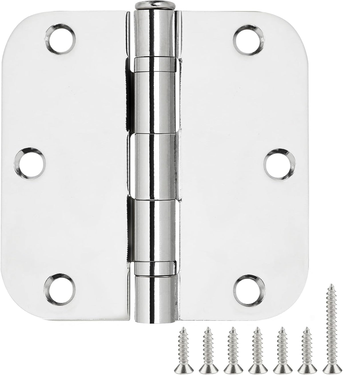 TDCHINGES Rounded Matte Black Door Hinges 3.5 Inch 5/8" Radius Flat 30 Pack