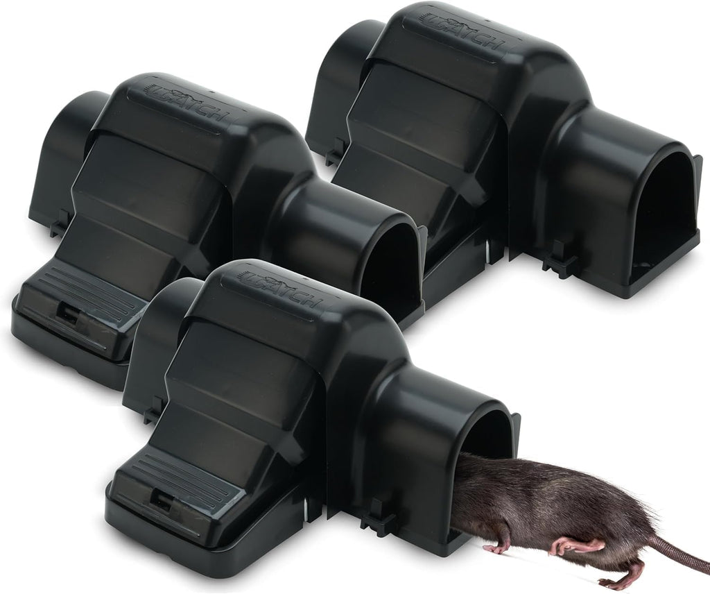 Rat Traps Indoor and Outdoor - Dual-Entry Large Rat Trap Outdoor and Indoor for Home, Garden and Restaurant with 99.9% Trap Rate | Easy to Use Rodent Traps with Safe Hands Free Design - UCatch