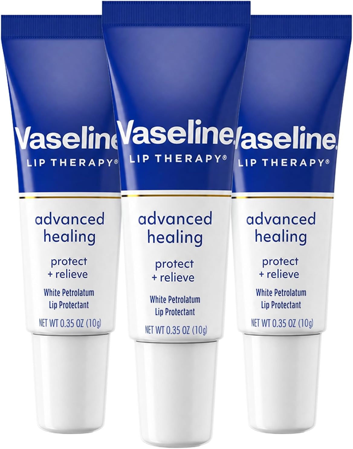 Vaseline Lip Therapy Advanced Healing Lip Moisturizer 3-Pack, 0.35 Oz Ea