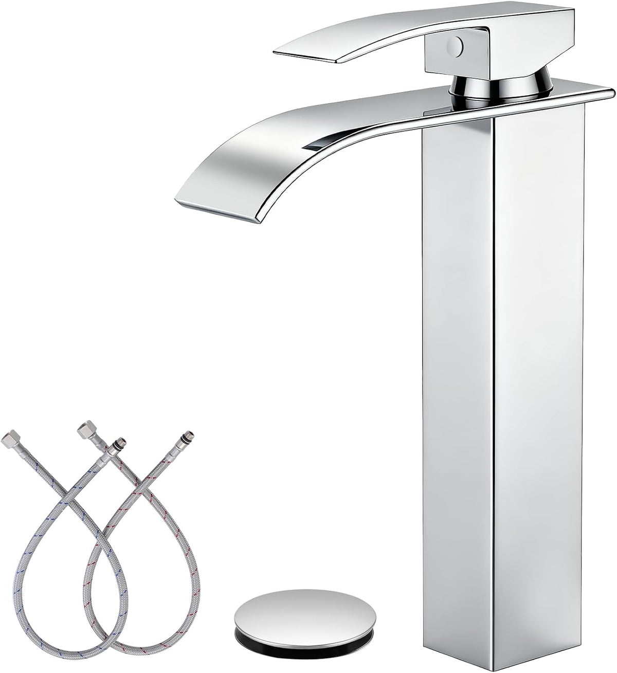 Bathroom Faucet Brushed Nickel Waterfall Single Handle Vanity Faucet