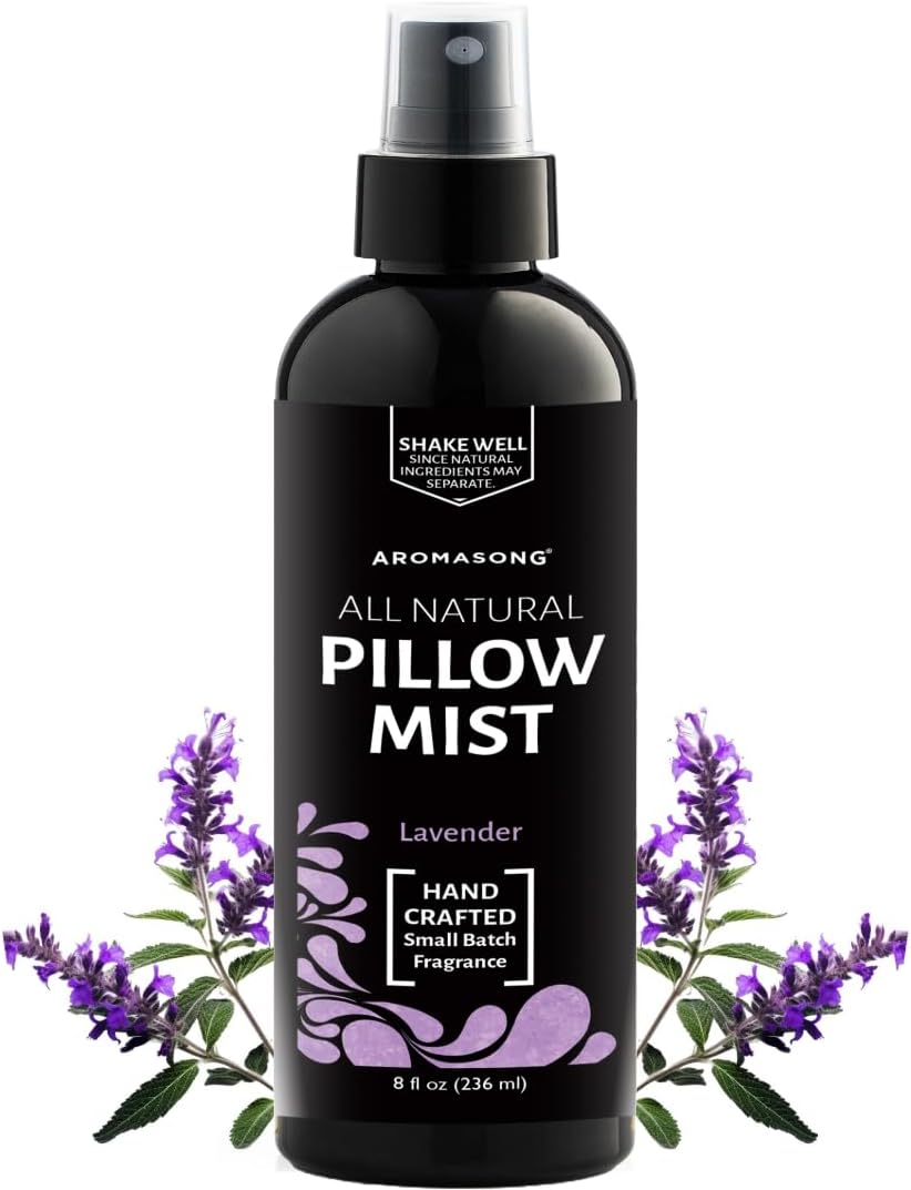 Aromasong Lavender Pillow Spray for Sleeping - All Natural Calming Linen & Bedtime Sleep Mist for Deep Sleep - Pillow Spray Aromatherapy with Botanical Essential Oils for Relaxing Stress