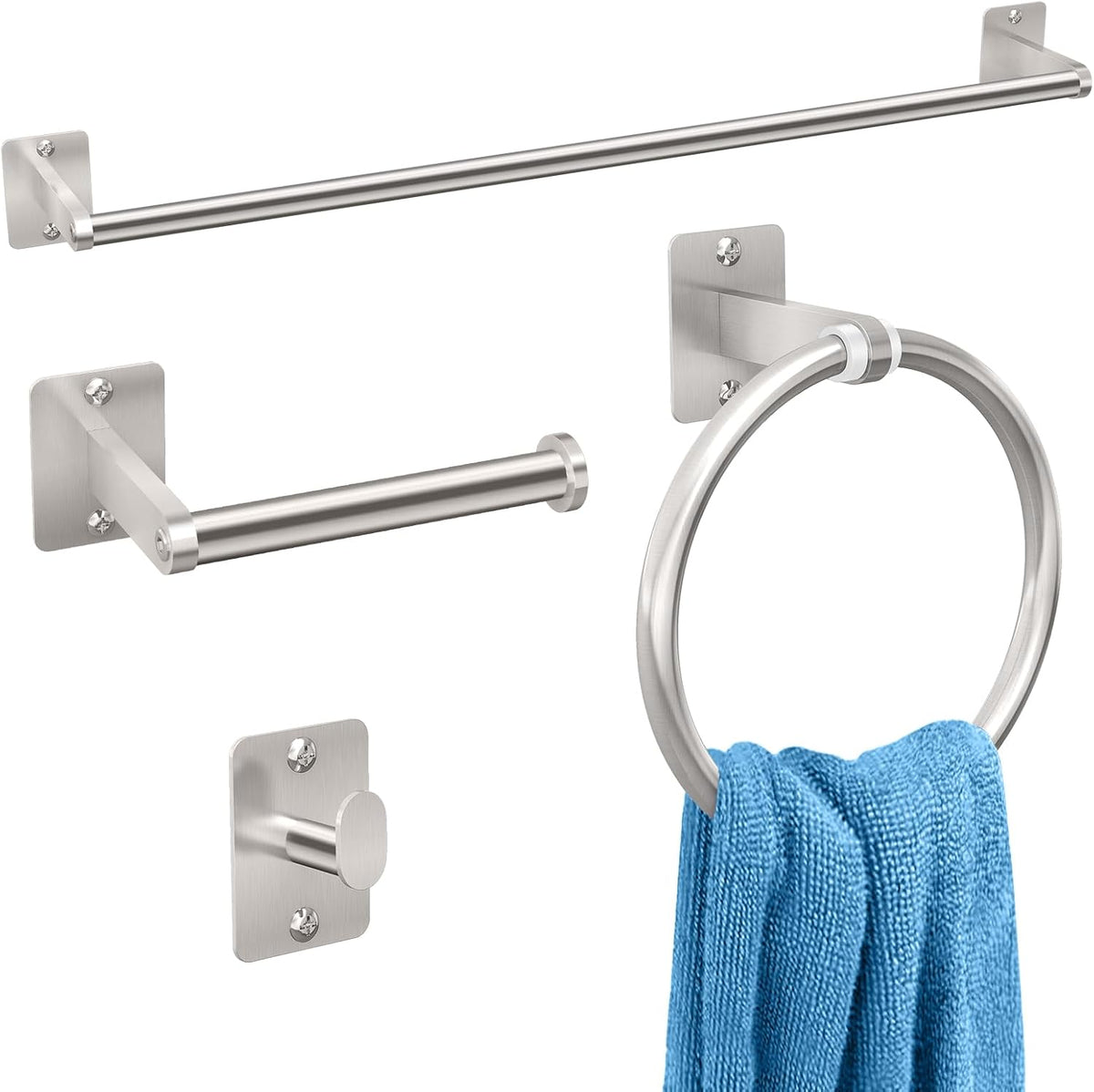 KLJKPA Black Bathroom Accessories Set, 4-Piece Bathroom Hardware Set