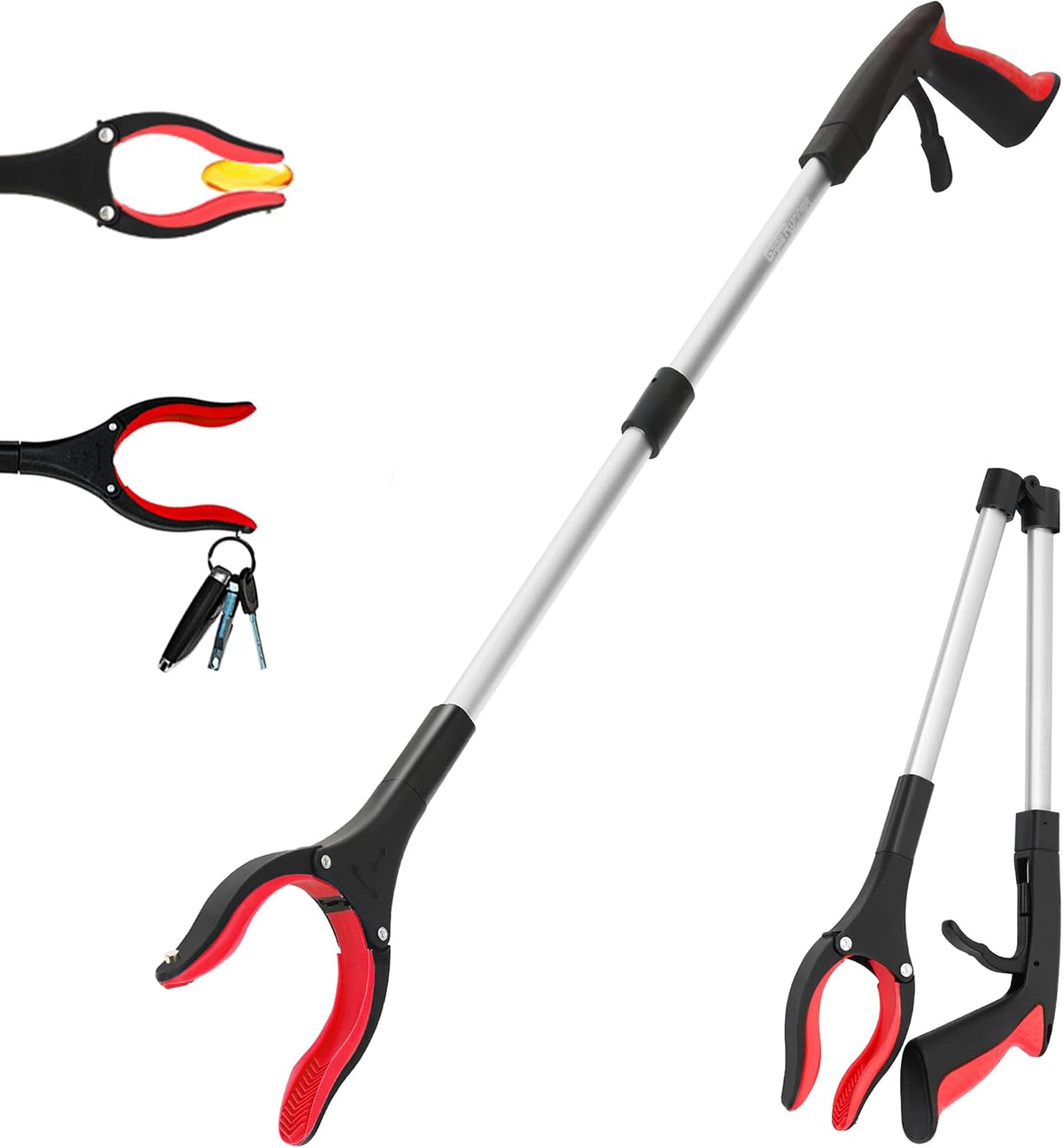 Grabber Reacher Tool - 32” Reacher Grabber Tool with Strong Magnetic and Swivel Head - Heavy Duty Pick Up Stick Grabbers for Seniors, Trash, Surgery Recovery Must Haves Gifts(Purple)