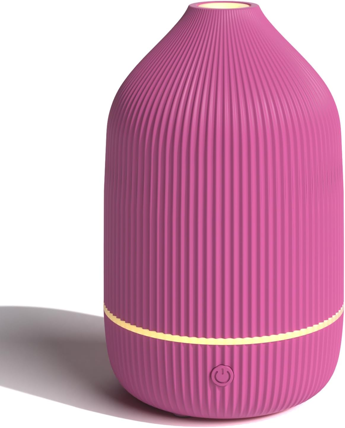 Essential Oil Diffuser, 100ml Aromatherapy Diffuser, Mini Ultrasonic Diffuser for Essential Oil, Home, Office, Cool Mist Humidifier with 7 Led Light, Auto Shut-Off, White
