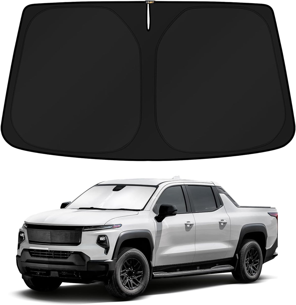 KUST Windshield Sun Shade for 2017-2026 Tesla Model Y/Model 3 Sunshade Accessories (Fit 2025-2026 Model Y Juniper / 2024 Model 3 Highland) Upgraded Foldable Sunshade, Blocks UV Rays Keep Car Cool