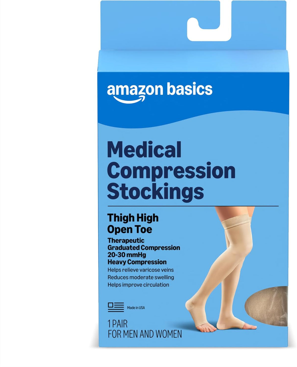 Amazon Basics Medical Compression Stockings, Women & Men