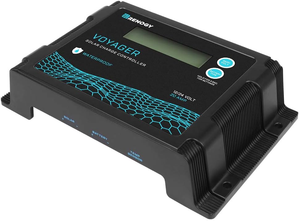 Renogy Wanderer 10A PWM Solar Charge Controller 12/24V for Solar Panels