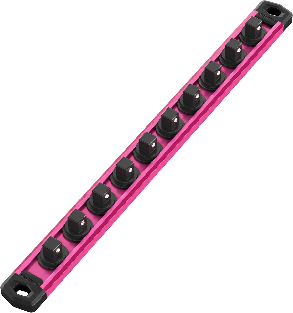 WORKPRO Magnetic Socket Organizer, Heavy-Duty 3/8-Inch Drive Socket Rail
