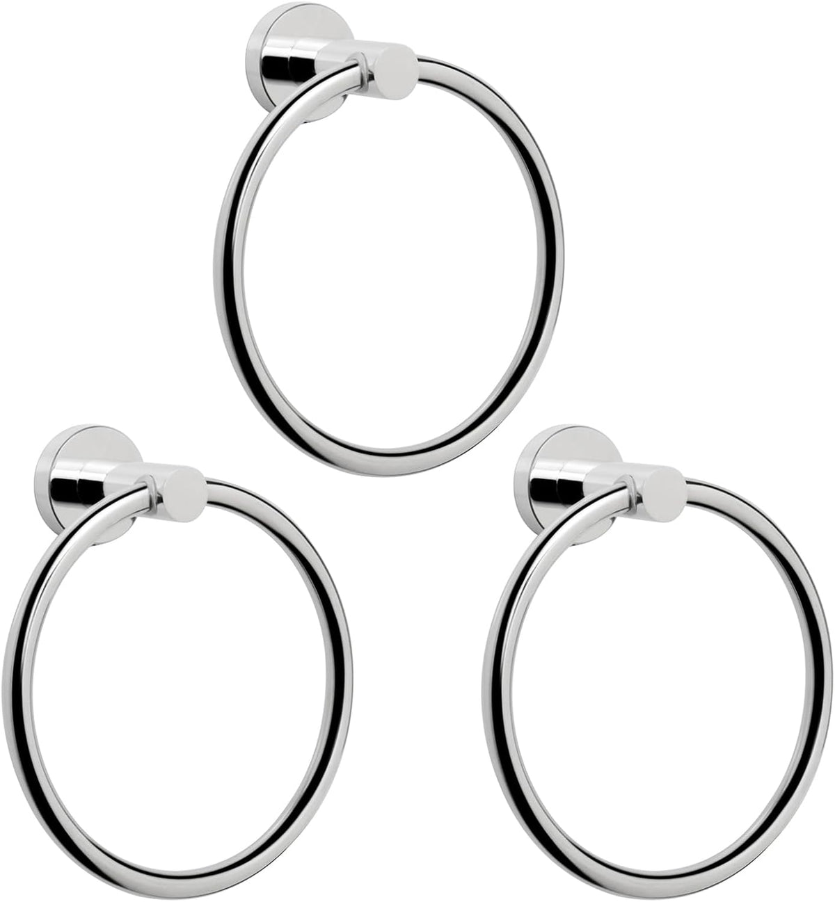NearMoon Bath Towel Ring, Bathroom Hardware Accessories-Thicken Stainless Steel Hand Towel Holder for Bathroom, Modern Round Towel Hanger Wall Mounted (Brushed Nickel, 1 Pack)