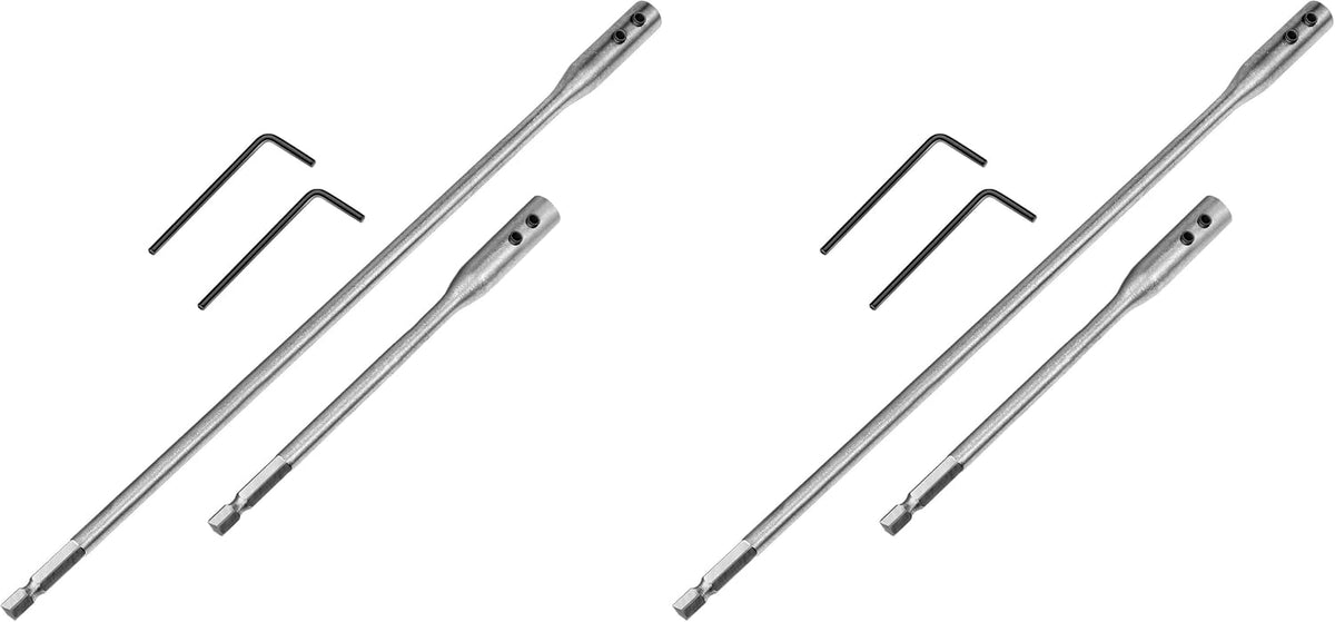 Hotop 4 Pcs 1/4 Drill Bit Extension Set Spade Bit Extender 6 and 12 Inch