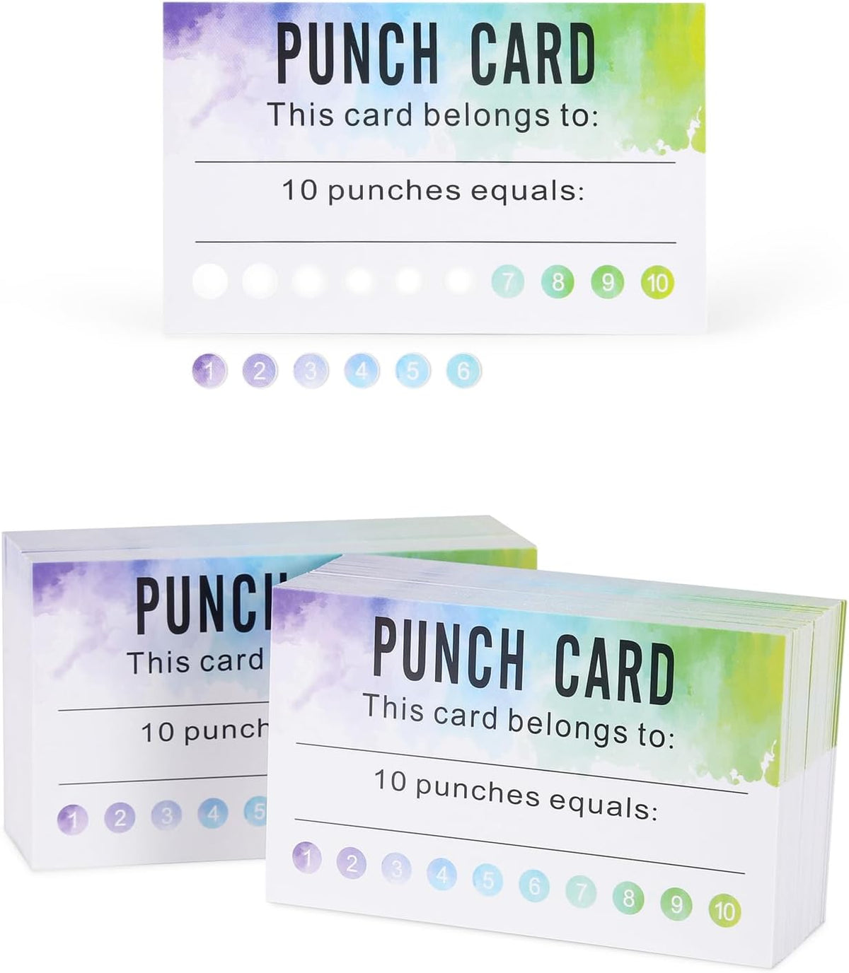ONEDONE Punch Cards 200 Pack Reward Punch Cards for Classroom with Puncher