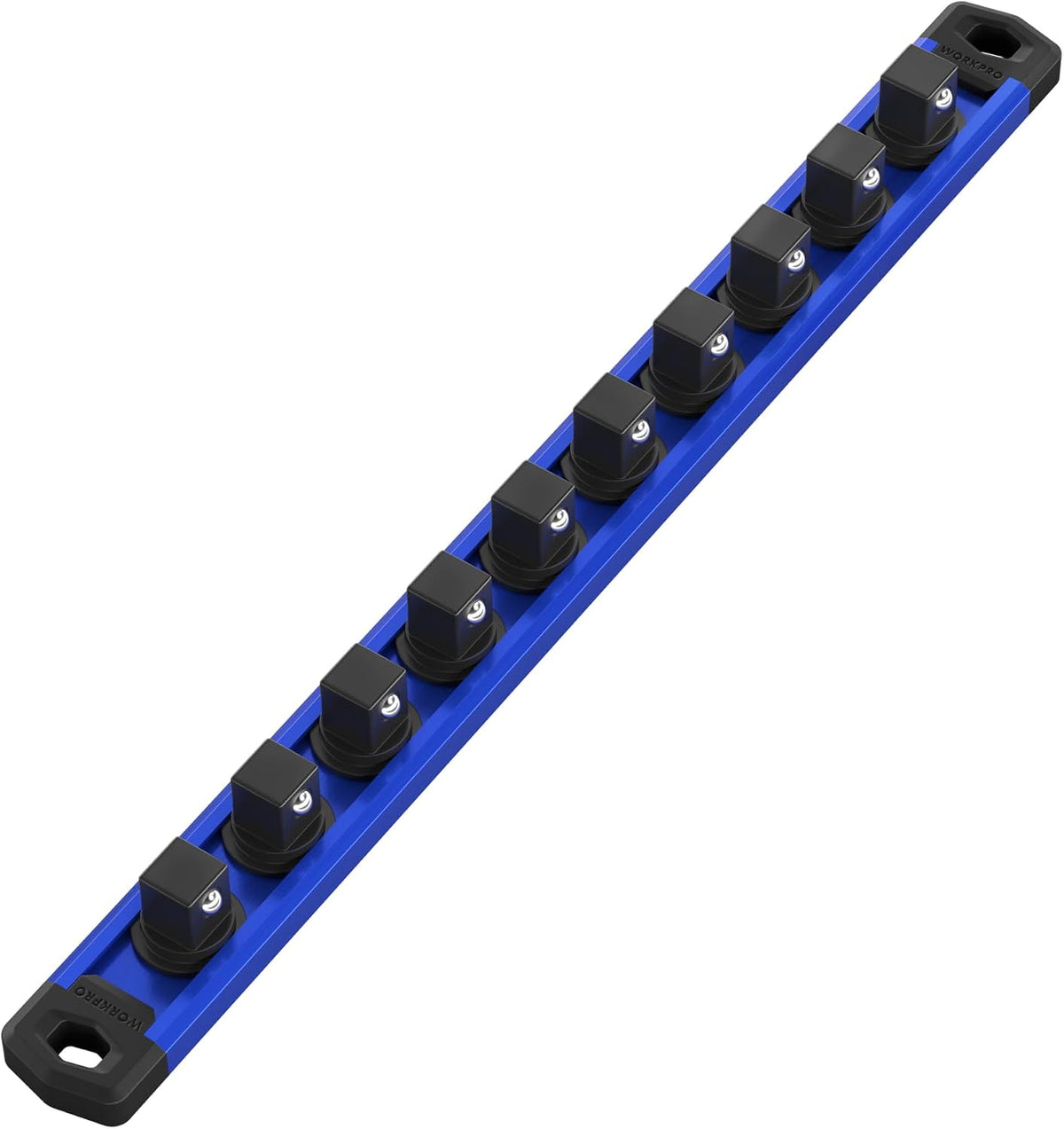 WORKPRO Magnetic Socket Organizer, Heavy-Duty 3/8-Inch Drive Socket Rail