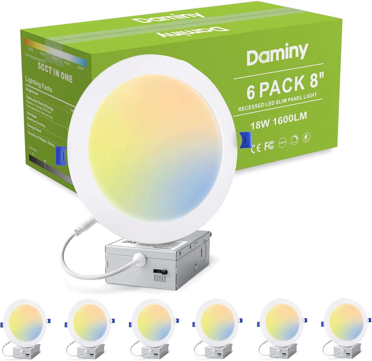 DAMINY 24 Pack 6 Inch LED Recessed Lighting, Canless Wafer Downlight, White