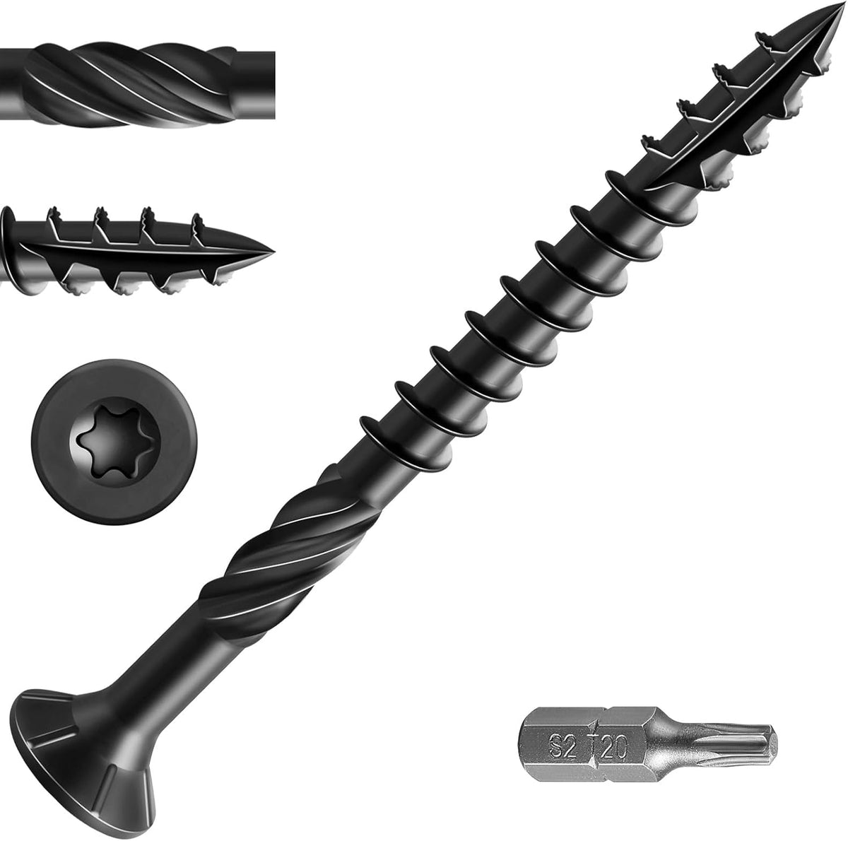 Wensilon #10 * 3" Deck Screws, (137pcs) 2 lbs.Exterior Wood Screws, Rust Resistant epoxy Coated, Bronze, T25 Star Bit