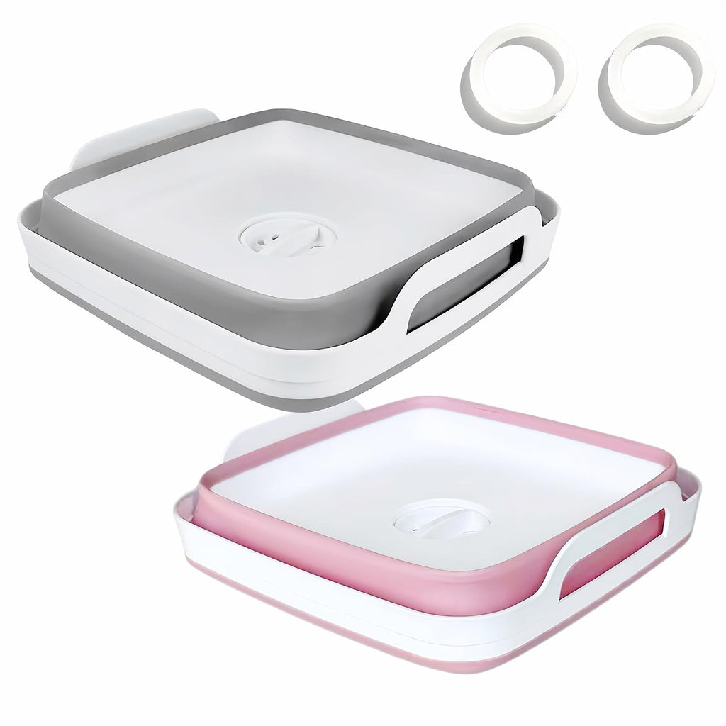 GIMWA 2.4Gal Collapsible Dish Basin with Drain Plug, Baby Bottle Wash Basin