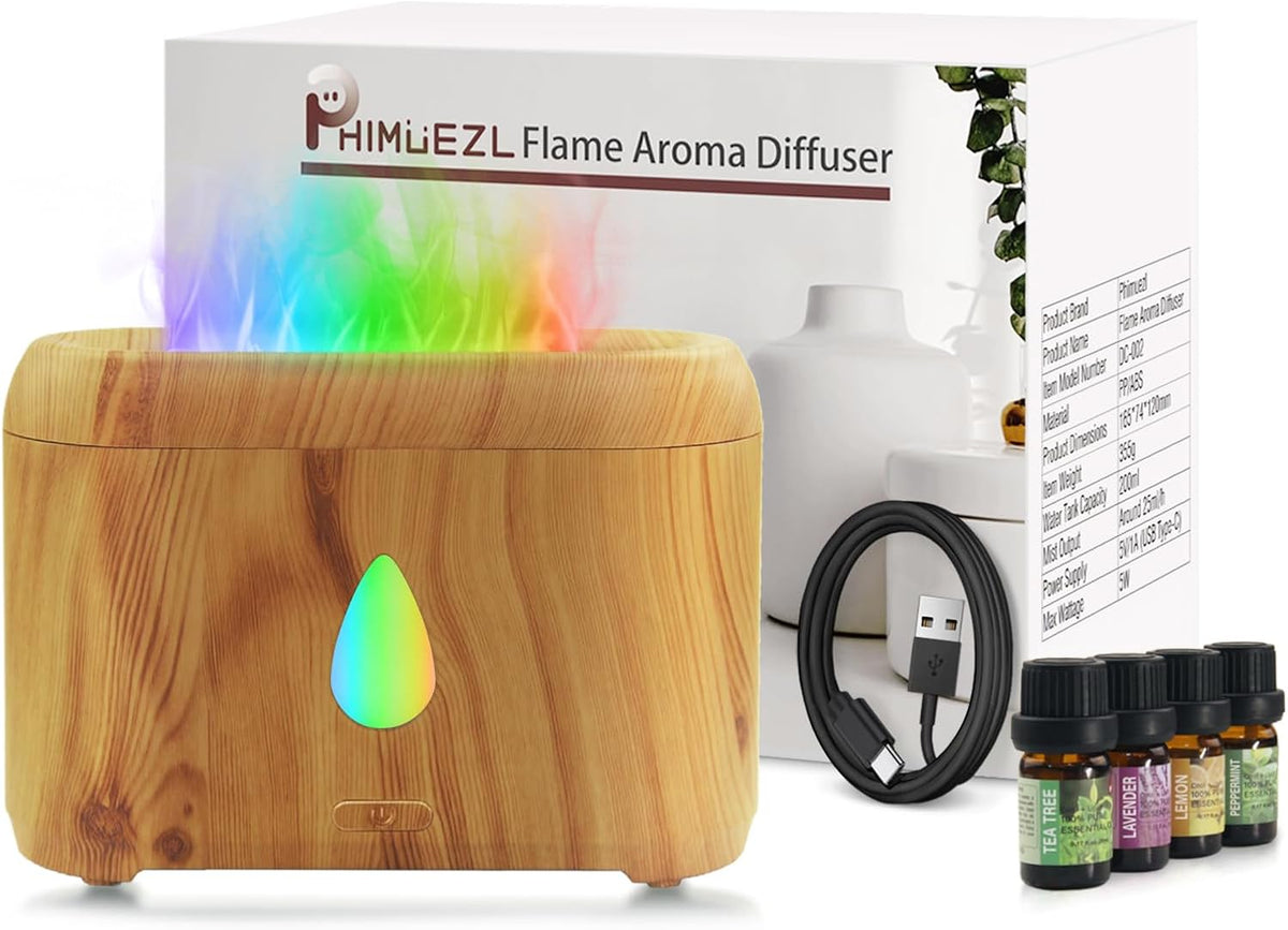 Flame Diffuser for Essential Oils, 200ml Small Oil Diffuser