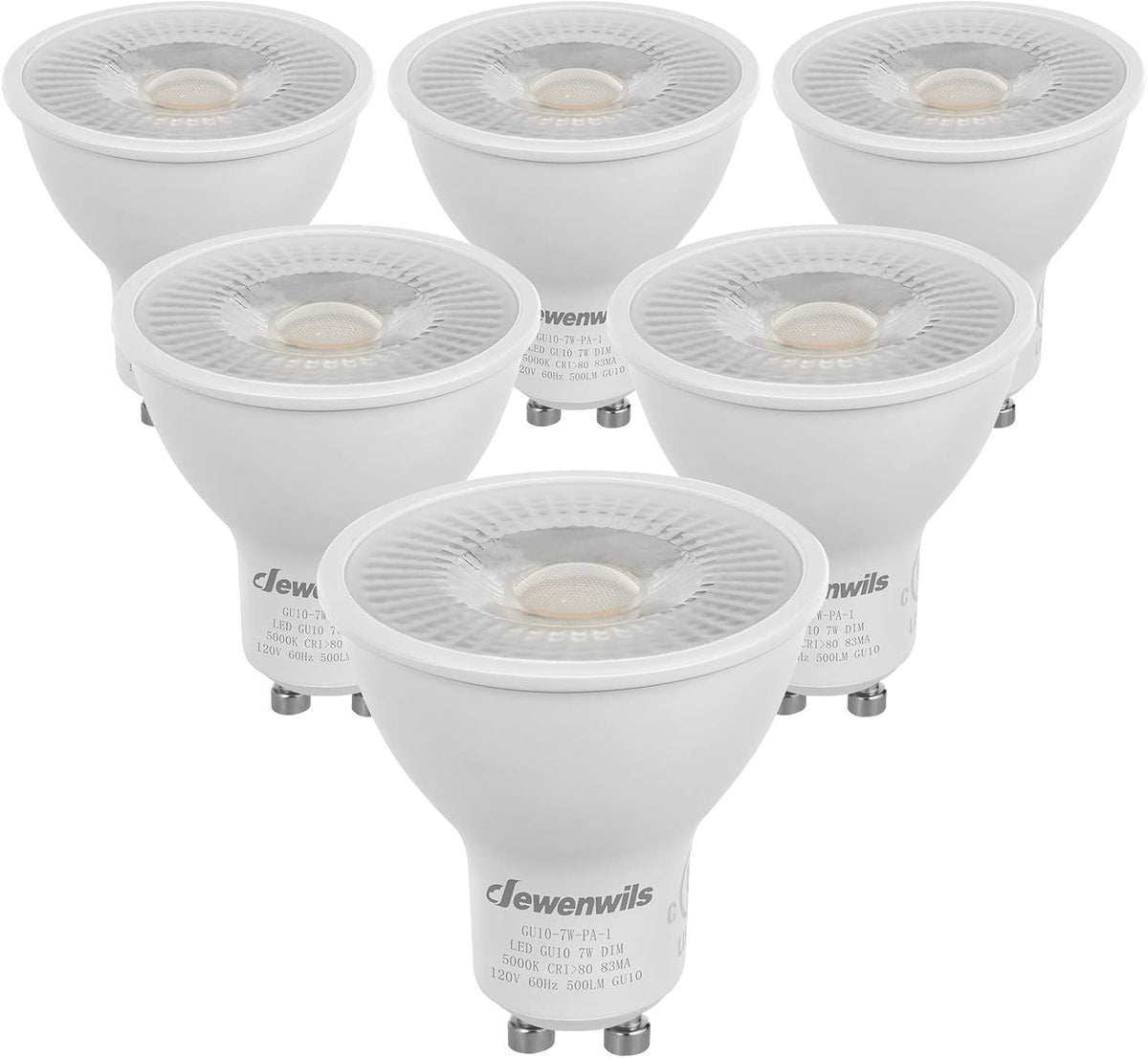 DEWENWILS 10-Pack GU10 LED Bulb Dimmable Replacement for Track Lighting