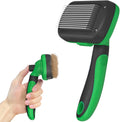 Dipoo Self Cleaning Shedding Brush - Skin Friendly Grooming Tool for Dogs, Cats, and Puppies, Deshedding and Hair Removal for Long and Short Haired Pets, Black