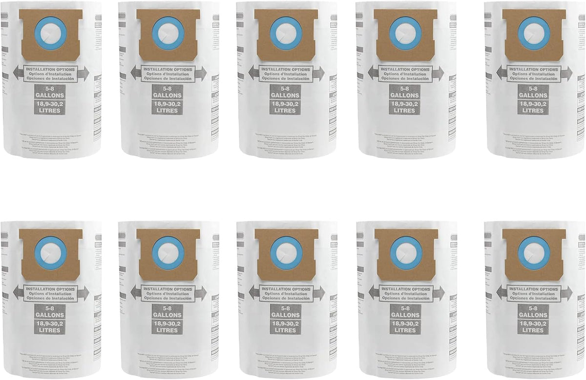 5 PCS Shop Vac Bags 5-8 Gallon Type E/H 90661 90671 Vac Bags by ALYYDBG