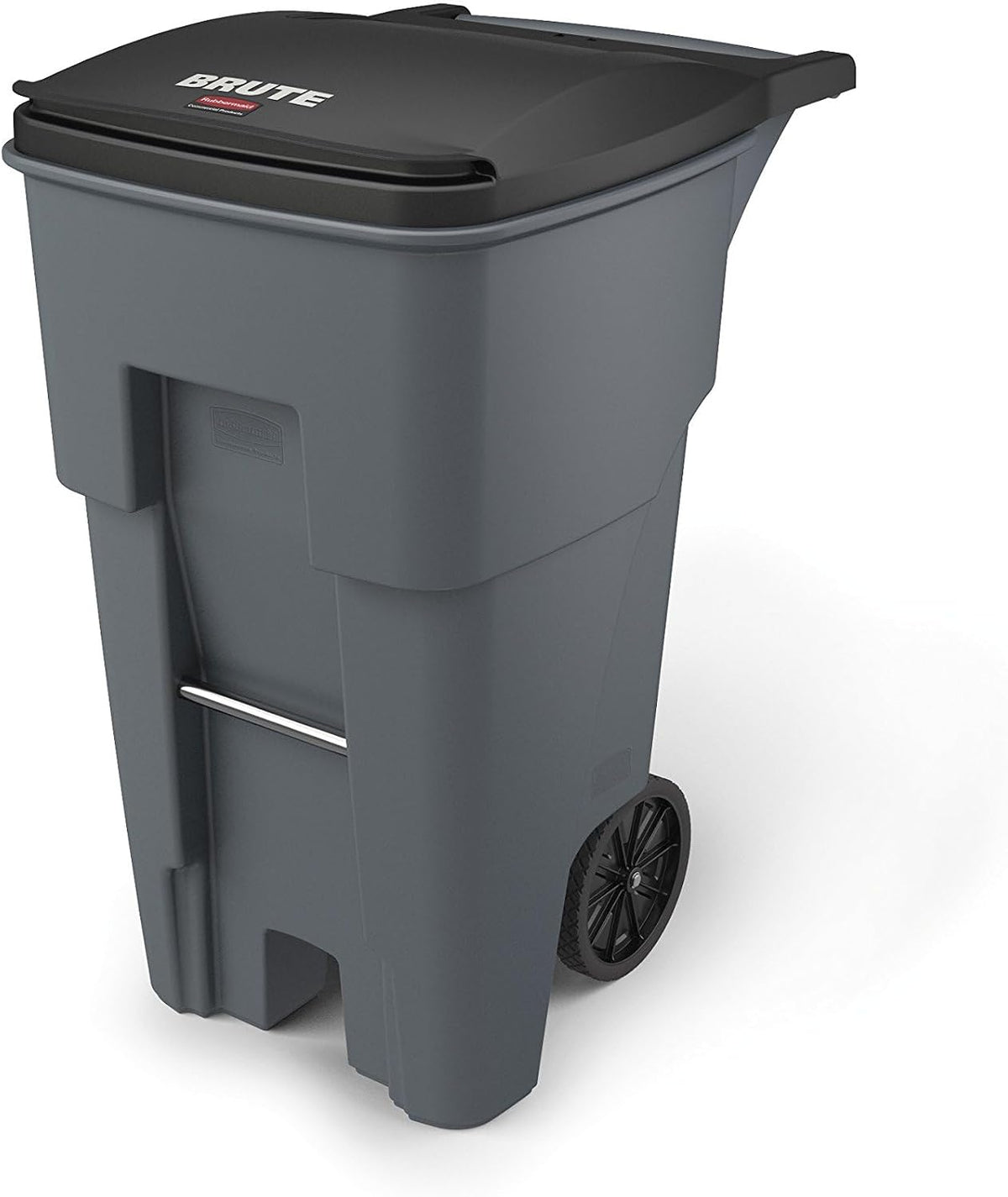 Rubbermaid Commercial Products BRUTE Rollout Plastic Trash/Garbage Can/Bin with Wheels 65 Gal for Restaurants/Hospitals/Offices/Back of House/Warehouses/Home