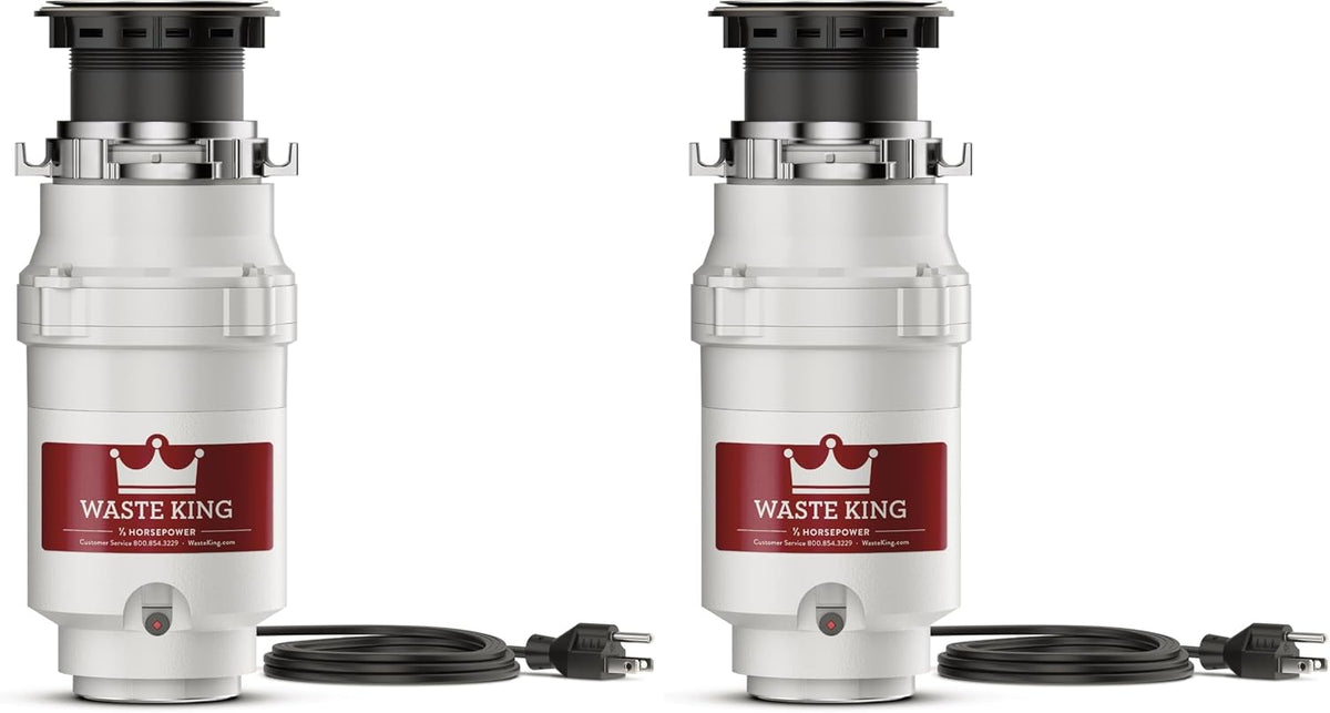 Waste King Garbage Disposal for Kitchen Sink with Power Cord, Compact Food Waste Disposer, L-111
