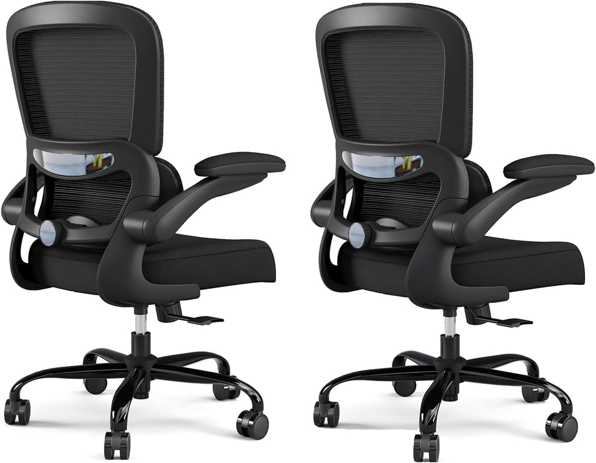 TRALT Office Chair - Ergonomic Desk Chair with Adjustable Lumbar Support, Mesh Computer Chair, Executive Chairs for Home Office Comfortable Lumbar Support (Black)