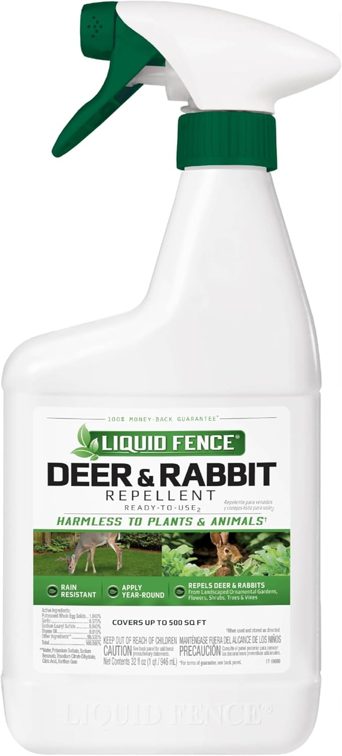 Liquid Fence Deer and Rabbit Repellent Ready-to-Use Spray, 1 Gallon