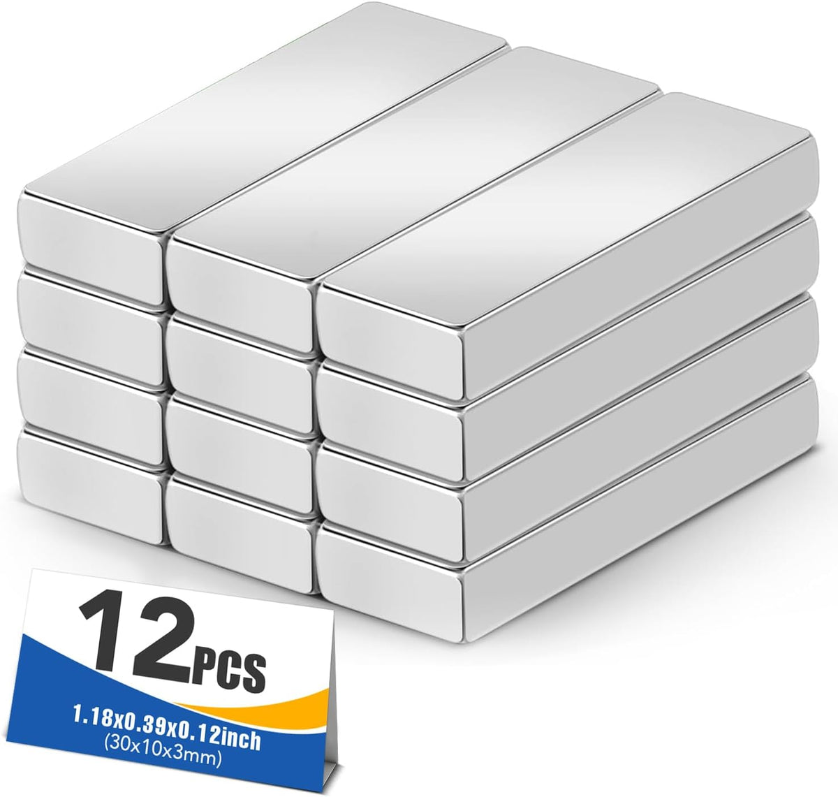 MIKEDE Strong Neodymium Magnets with Adhensive Backing 60x10x3 mm, 5 Pcs