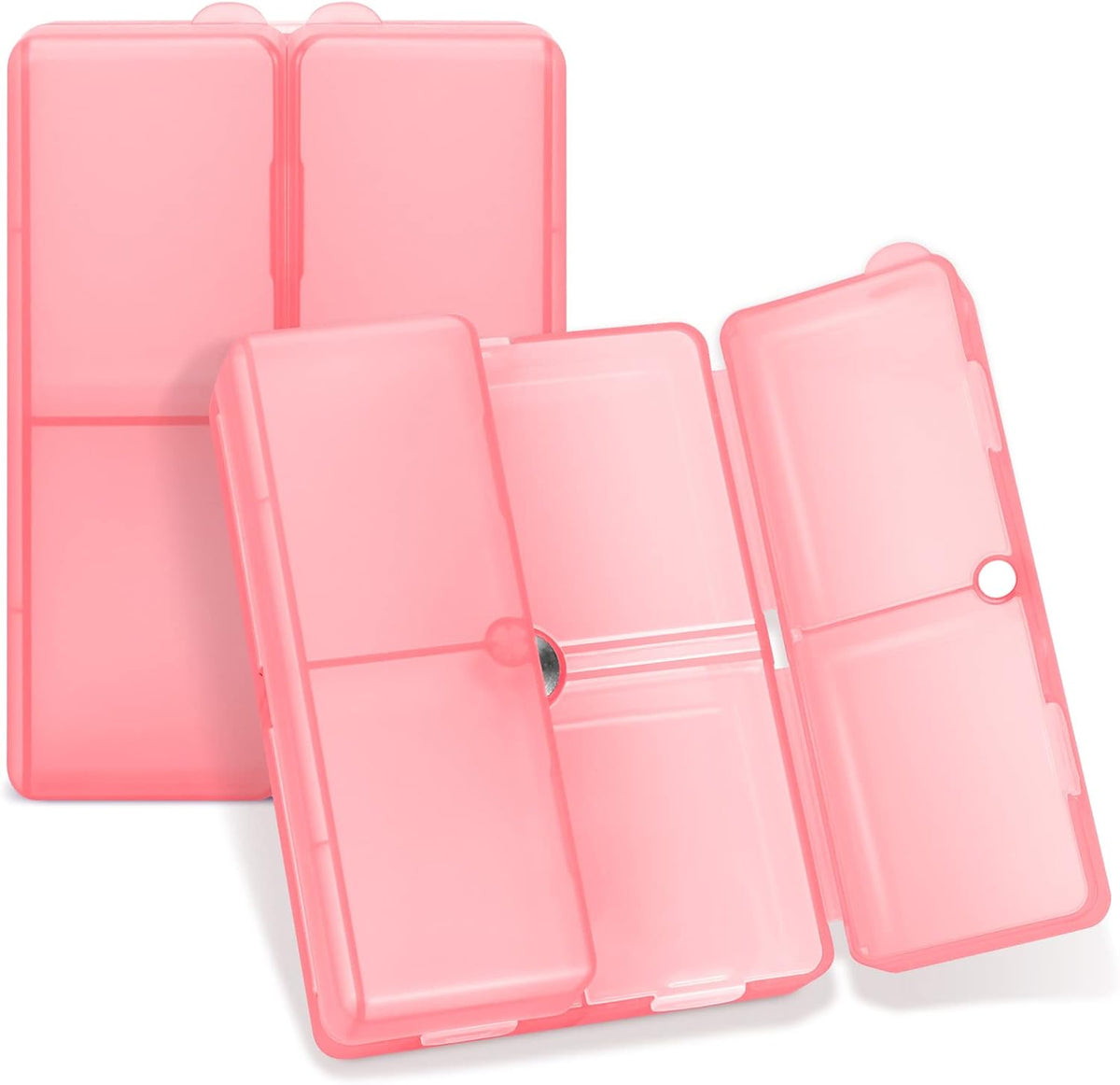 FYY Travel Pill Organizer, 7 Compartments Small Pill Box Medicine Case-Pink