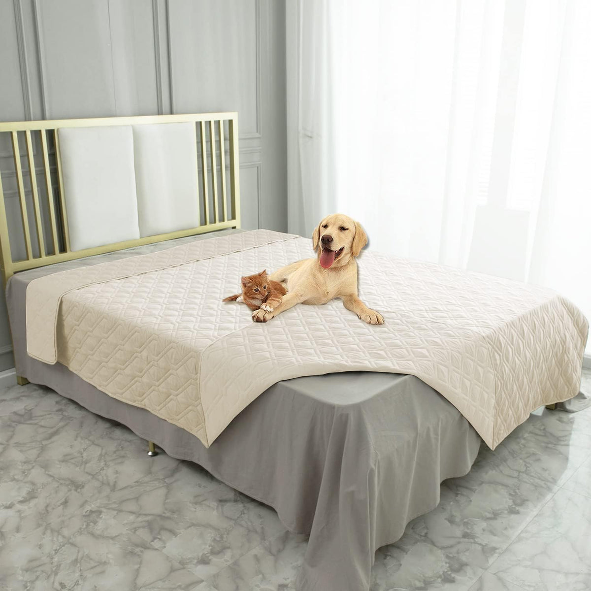 Ameritex Waterproof Dog Bed Blankets Cover for Bed Couch Sofa Reversible