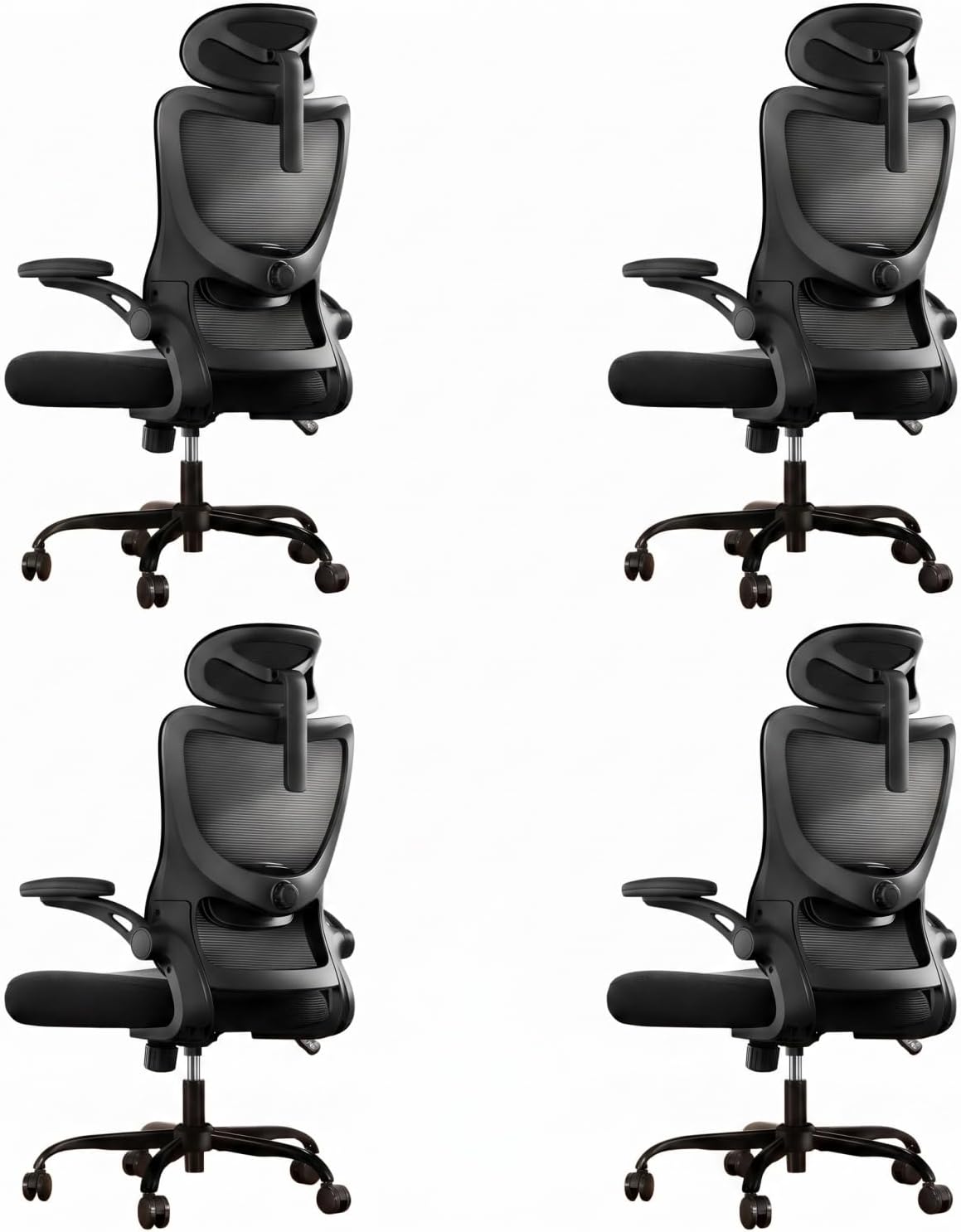 Marsail Ergonomic Office Chair: Office Desk Chair with High Back Mesh and Adjustable Lumbar Support Rolling Work Swivel Task Chairs with Wheel 3D Armrests and Headrest