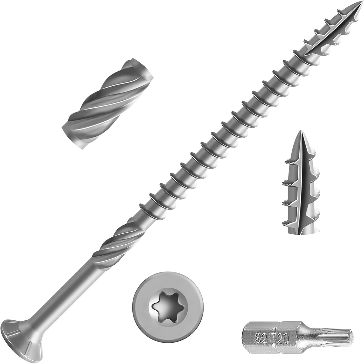 Wensilon #10 * 3" Deck Screws, (137pcs) 2 lbs.Exterior Wood Screws, Rust Resistant epoxy Coated, Bronze, T25 Star Bit