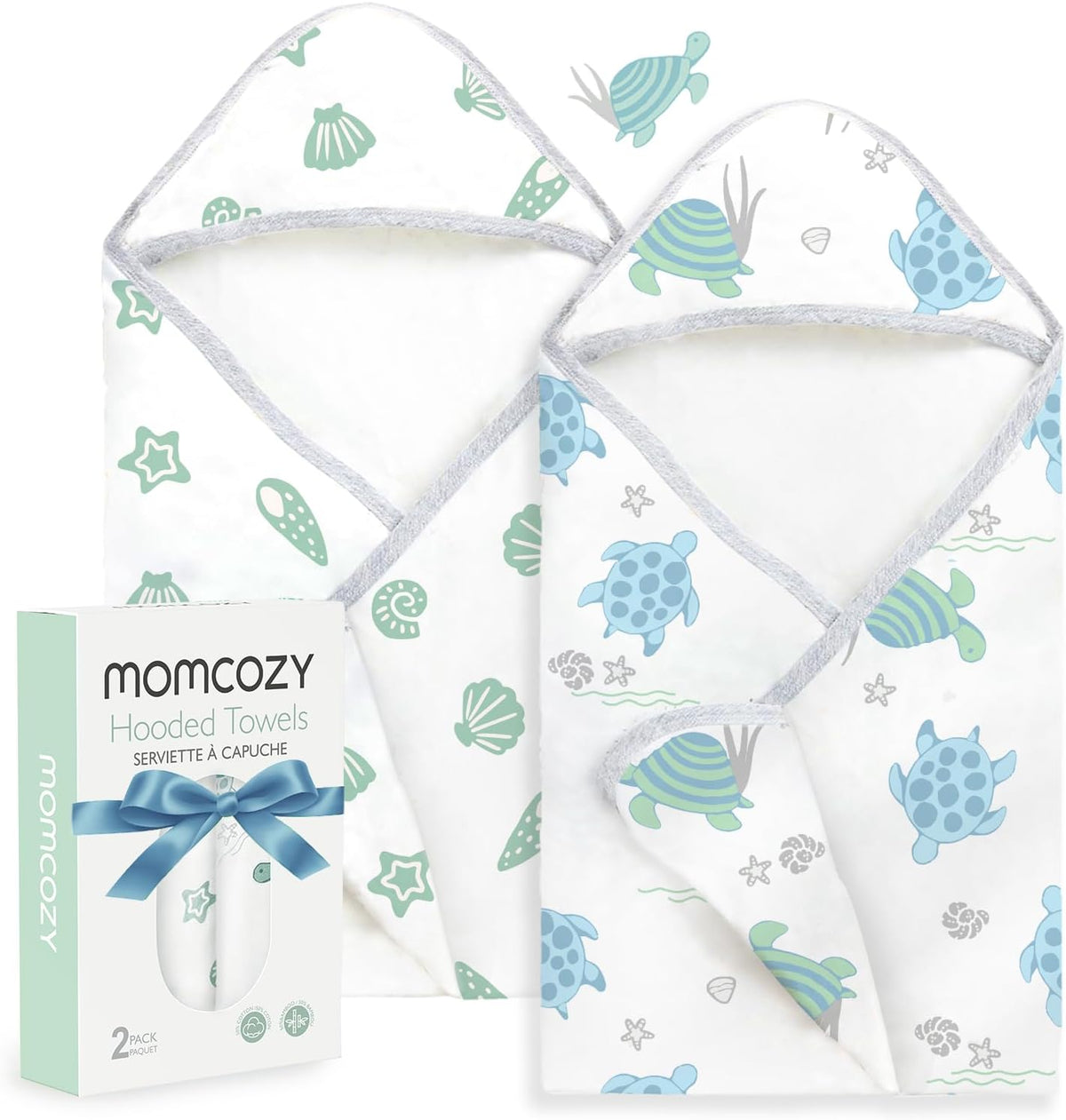 Momcozy Baby Towels, Soft Absorbent Bath Towel for Newborn&Toddler,Lemon