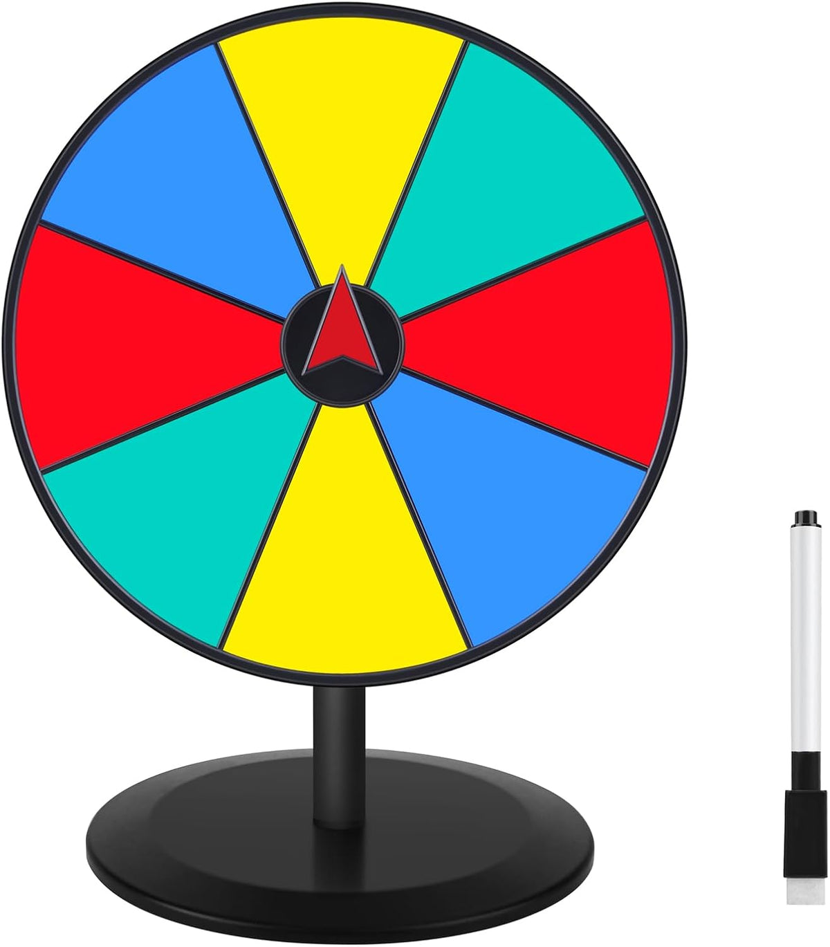 Pionites Prize Wheel 8 INCH Tabletop Roulette Wheel of Fortune Spin with Dry Erase Marker for Engaging Home Parties, Trade Show, Carnival Events,Party Birthday Wedding Housewarming