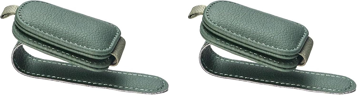 Yuoyar Magnetic Leather Sunglasses Holder for Car, 2 Packs (Black)