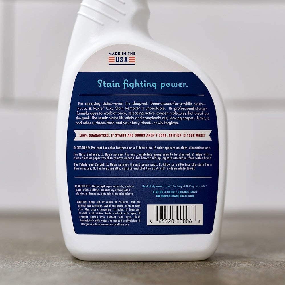 Rocco & Roxie Oxy Stain Remover, Oxygen-Powered Carpet Spray