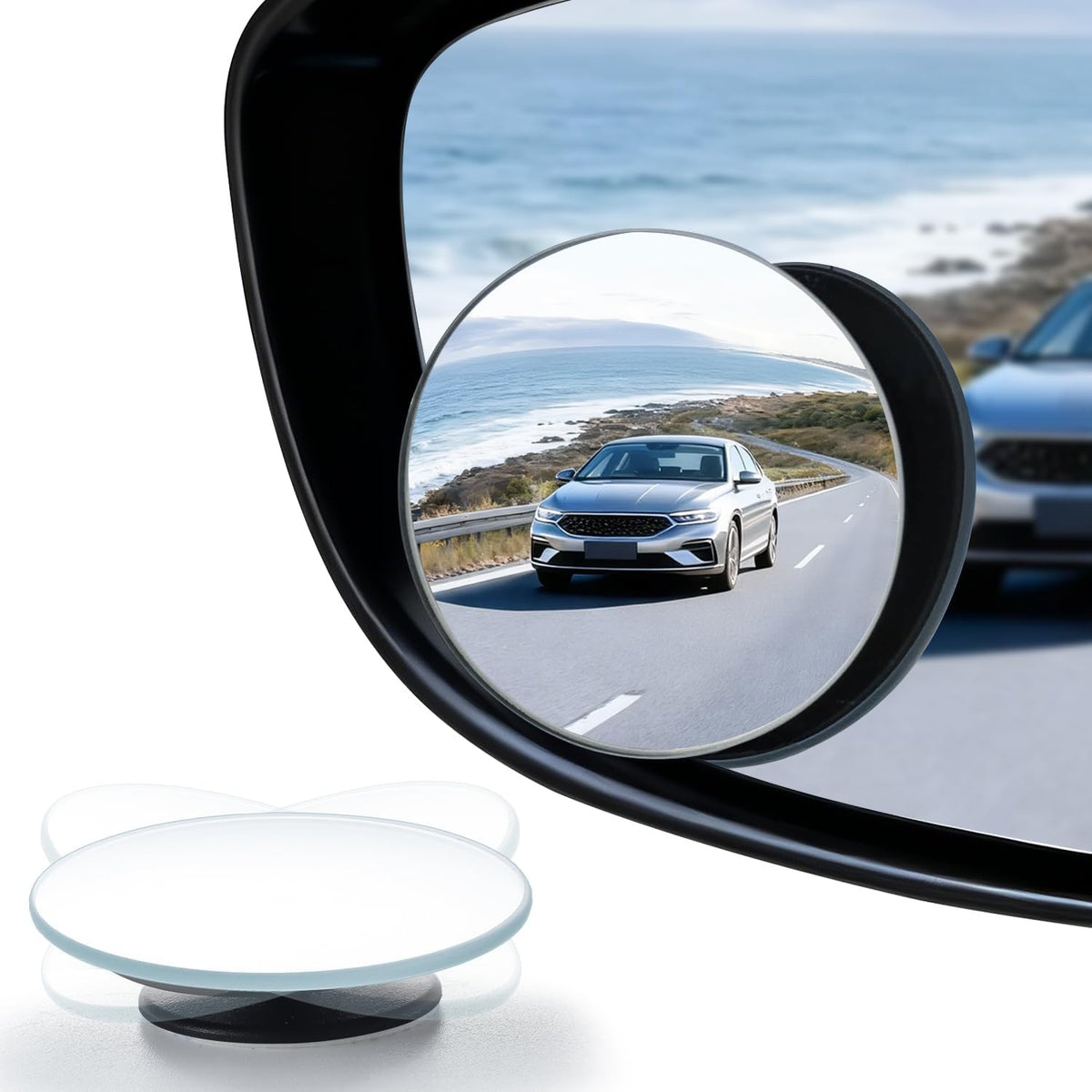 LivTee Blind Spot Mirrors, Heart Shaped HD Glass Frameless Convex Rear View Mirrors, Wide Angle Adjustable Stick for Side Mirror, Automotive Exterior Accessories for Car, SUV & Trucks, Pack of 2