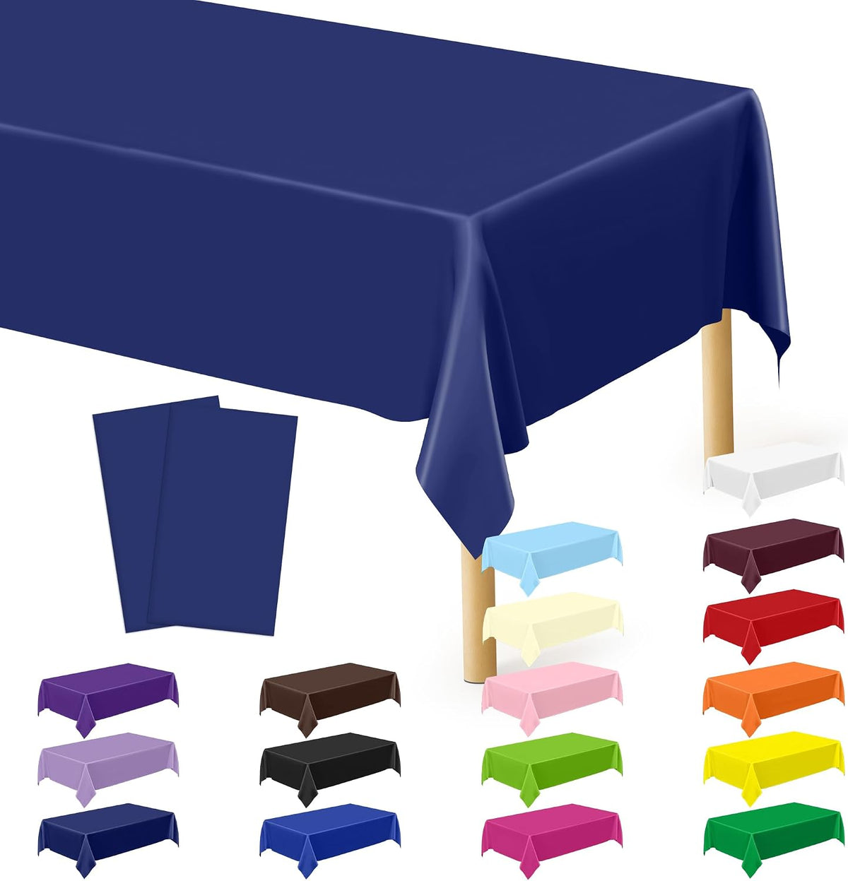 4Pack Black and Gold Tablecloths for Events, 54" x 108" Plastic Table Cloth Disposable for Rectangle Tables, Waterproof Table Cloth Cover for New Years Eve Decorations Holiday Birthday Wedding Dining
