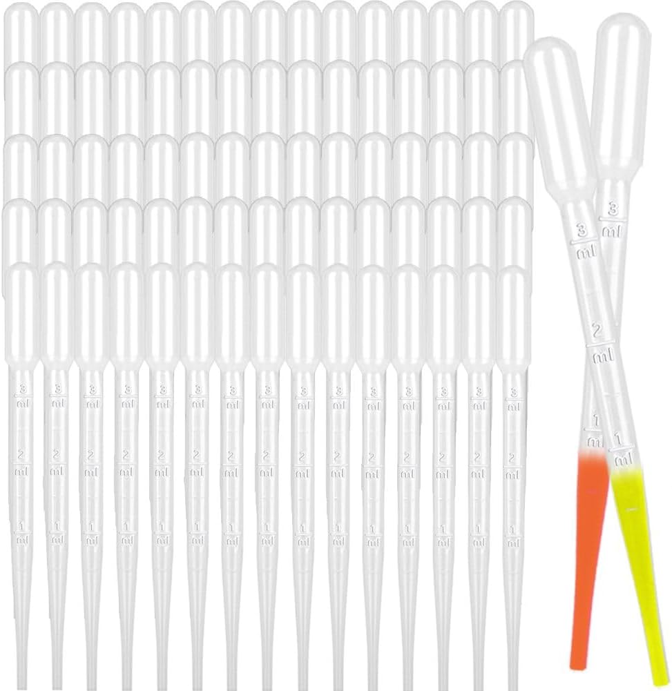 Moveland 200PCS 3ml Disposable Plastic Transfer Pipettes for Oil Lab Art