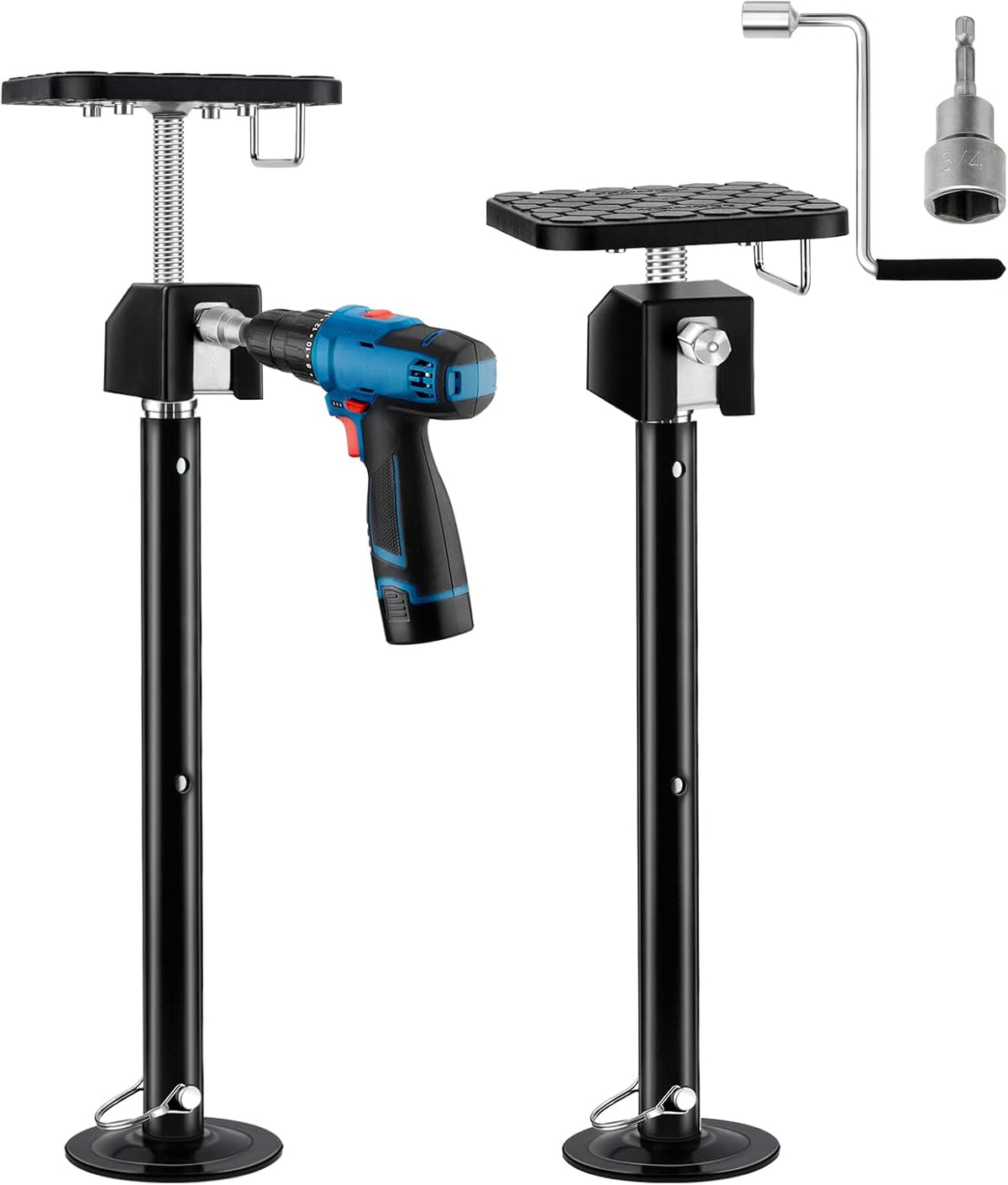 Kohree RV Slide Out Supports Jack, with Flat Top Support Block, Set of 2