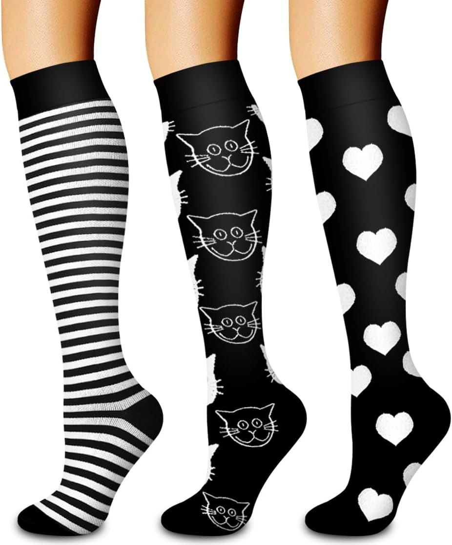 3 Pack Medical Compression Sock-Compression Sock For Women and Men Circulation -Best for Running,Nursing,Athletic Sports