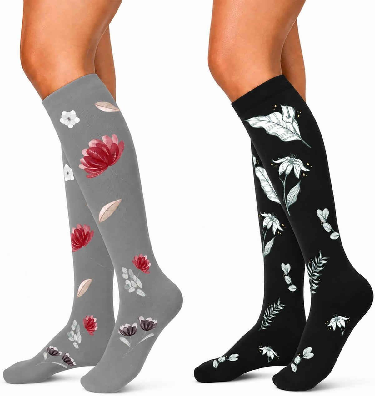 30-40mmHg Medical Graduated Compression Socks for Women&Men Circulation-Compression Stockings-Knee High Socks for Support,Hiking,Running