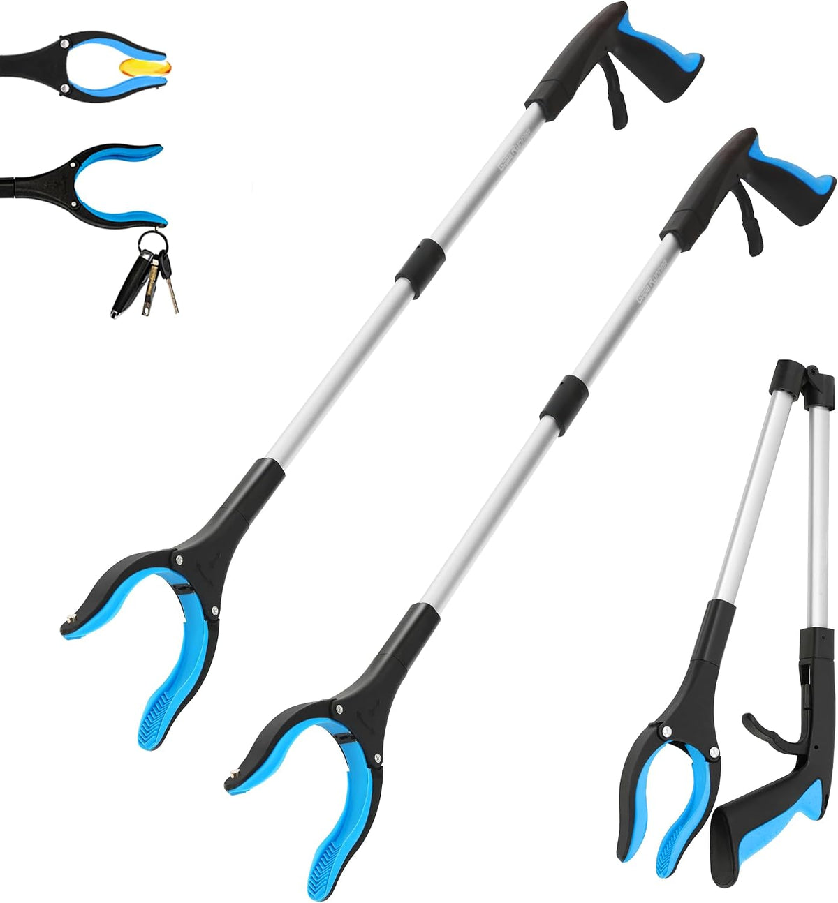 Grabber Reacher Tool - 32” Reacher Grabber Tool with Strong Magnetic and Swivel Head - Heavy Duty Pick Up Stick Grabbers for Seniors, Trash, Surgery Recovery Must Haves Gifts(Purple)