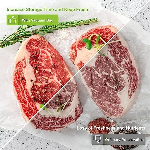 Bonsenkitchen Vacuum Sealer Bags, 2 Rolls 11" x 50', for Food Storage Saver
