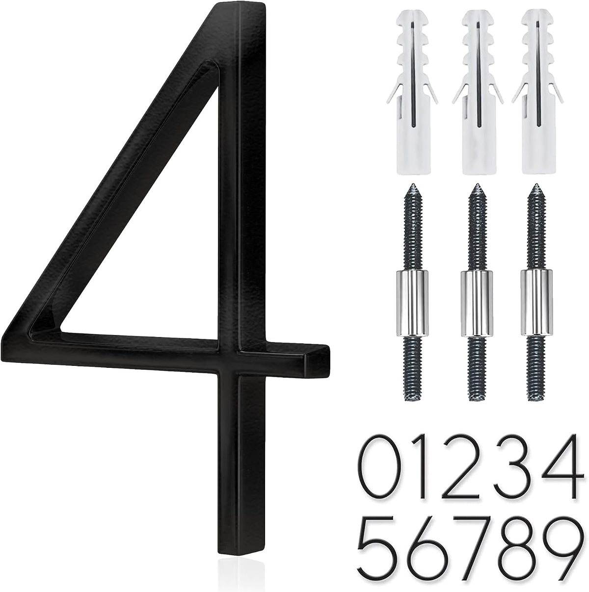 5" Stainless Steel Floating House Number, Metal Modern House Numbers (1)