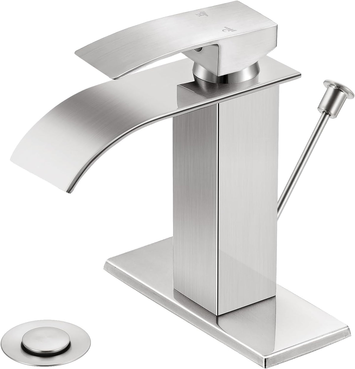 Bathroom Faucet Brushed Nickel Waterfall Single Handle Vanity Faucet