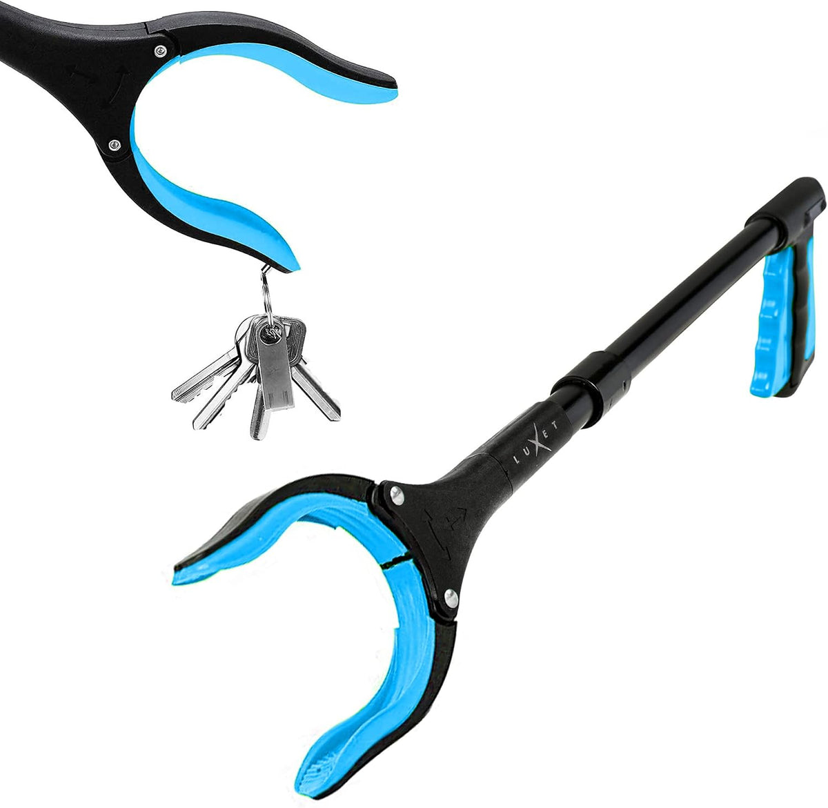 Grabber Reacher Tool 19 Inch Long, Foldable Pick Up Stick - Strong Grip Magnetic Tip - Heavy Duty Trash Picker Claw Reacher Grabber Tool Elderly Wheelchair Mobility Aid (Pink)