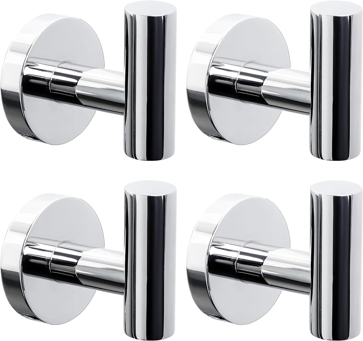 Kruodop Towel Hooks for Bathroom,2 Packs Wall Mount Towel Holder,Black Matte Wall Robe Hook,Stainless Steel Heavy Duty Door Hanger Towel Hook for Kitchen, Bedroom,Hotel,Pool,Coats(Drilling)