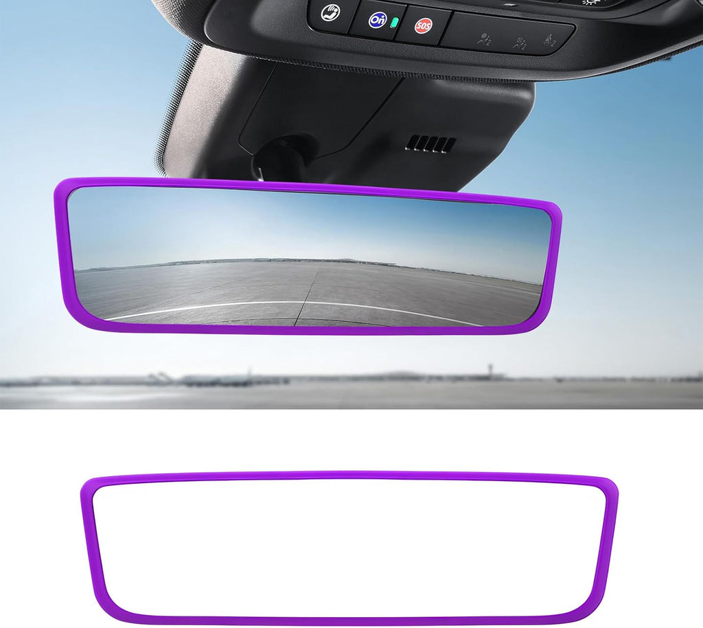 Ohleats Car Rear View Mirror Protector Frame, Edge Cover Trim, Pink