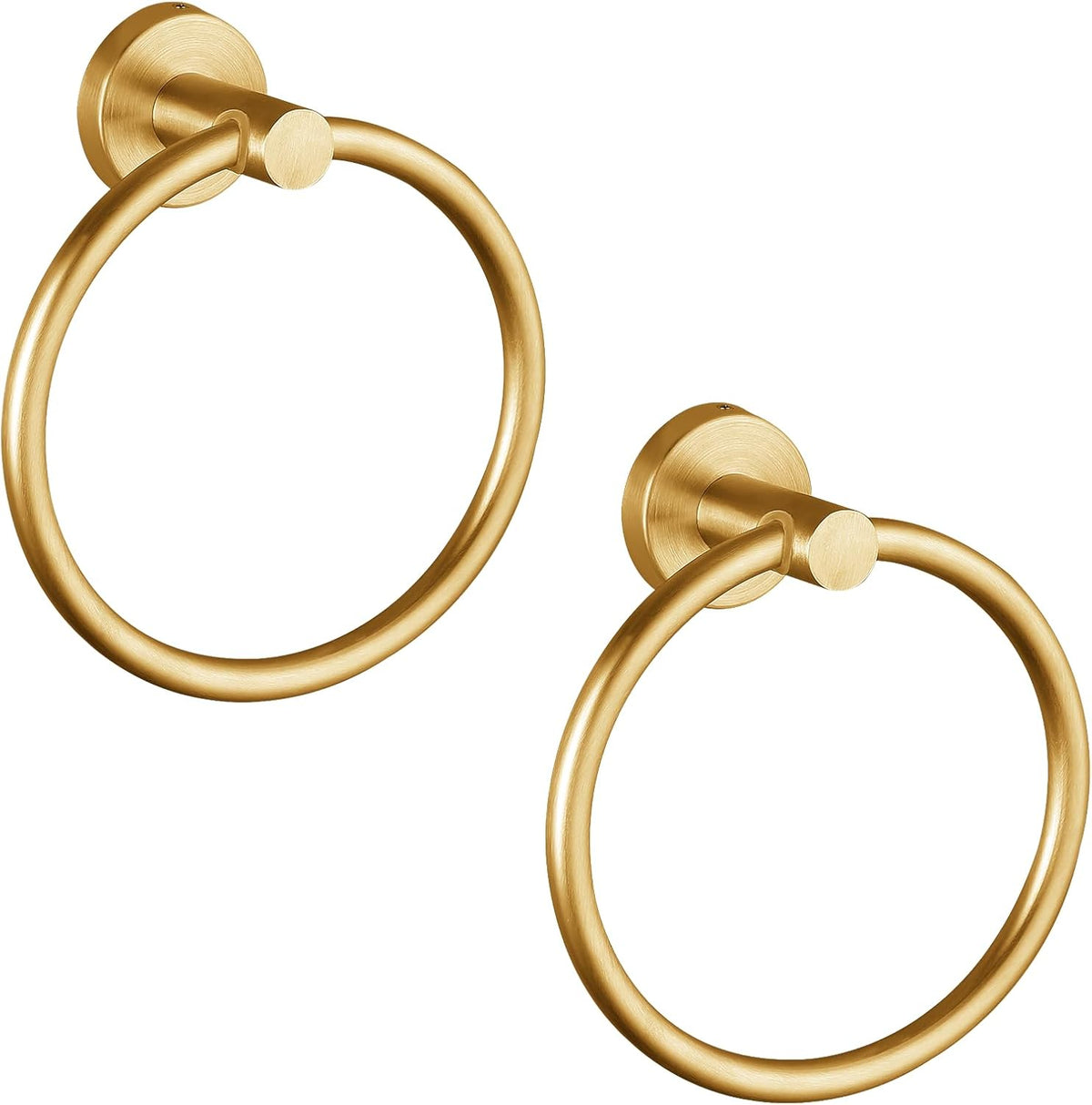 Towel Ring, Bathroom Hardware Accessories, Wall-Mounted Towel Ring, Simple Round Stainless Steel Towel Rack, for Bathroom and Kitchen (Gold)